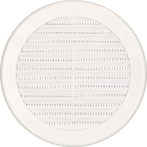 KOTARBAU Grille d'aération ronde Fi 125 mm - Blanc - Avec moustiquaire
