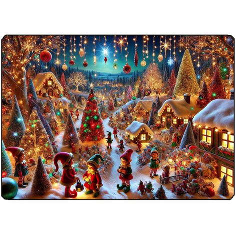 Planche à découper lutins de Noël 28.5 x 20 cm