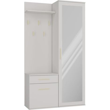 SHEILA - Eingangsgarderobe mit Spiegel - Schrank + Garderobe - Schuhablage (1/5)