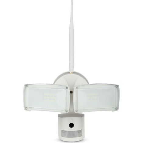 V-Tac VT-4818 Projecteur 18W avec caméra wifi et capteur PIR blanc froid 6400K corps blanc IP44 - SKU 5745 (1/5)
