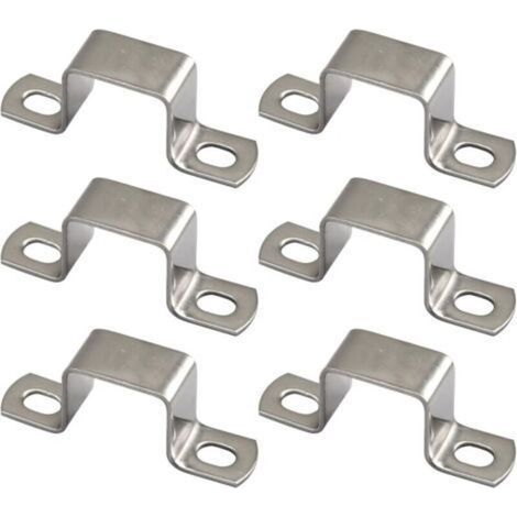 Lot de 6 colliers de serrage carrés en U en acier inoxydable 304 – 50 x 50 mm – Résistance à la rouille et à la corrosion – Pour fixation de tuyaux (1/4)