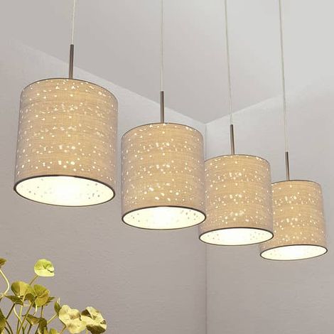 [NEUWERTIG] B-Ware Lindby Pendelleuchte Umma Hängeleuchte Deckenlampe Lampe Leuchte 4 Fl E27 Grau