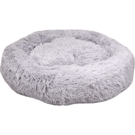 Panier Rond Chien Coussin Chat Panier Donut 70 cm Ø Gris Clair (1/3)
