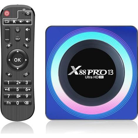 Boîtier TV Android 13.0, 2 Go de RAM, 16 Go de ROM, processeur RK3528 Quad-Core 64 bits Cortex-A53, carte graphique Mali 450 MP2, Wi-Fi 2,4/5,0 GHz, Bluetooth 5.0, Ethernet 10/100 Mbit/s, 8K, 3D, DLNA