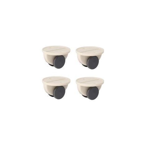 Lot de 4 roulettes auto-adhésives, non pivotantes, absorption des chocs, sans perçage, pour meubles, boîte de rangement, conteneur, étagère de déménagement(Taille: 3 x 2 cm) (1/5)