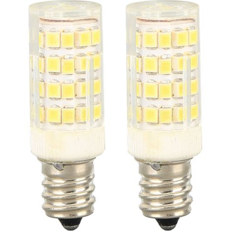 2 ampoules LED E12 5W 52LEDs dimmable, blanc chaud, 100-130V, ampoule candélabre pour plafonnier, lampe à sel (1/5)