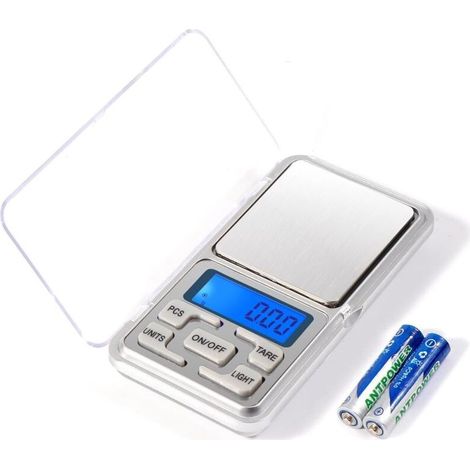 Balanza de precisión de 0,01 ga a 500 g, pequeña balanza de precisión con pantalla LCD retroiluminada, mini balanza de cocina de precisión para cocinar, cafeterías, viajes, medicina y joyería. (1/4)