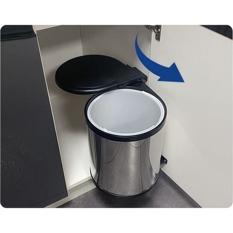 Poubelle encastrable pivotante, 14 L,Poubelle sous évier pivotante