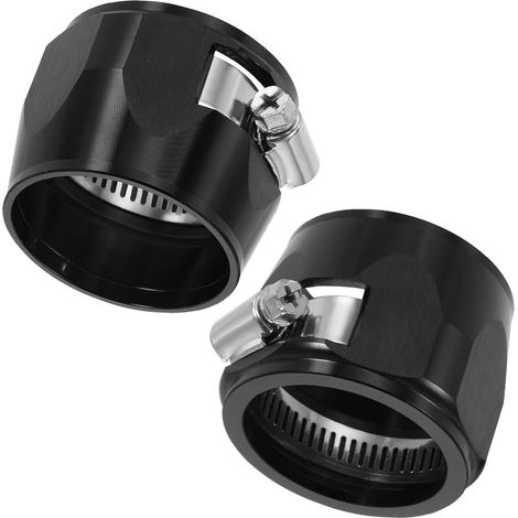 2Pcs 48MM Bague De Raccord Pour Tuyau En Aluminium Hexagonal Noir (1/5)