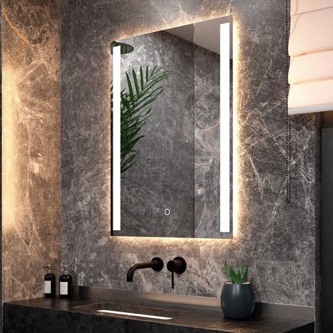 Badezimmerspiegel - 90x65 cm Rechteckig – Rahmenlos (1/4)