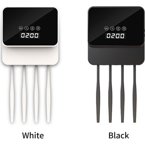 Stérilisateur de brosses à dents UV mural, support de désinfection pour brosses à dents rechargeable par USB, avec minuterie et organisateur de brosses à dents pour salle de bain. (1/2)