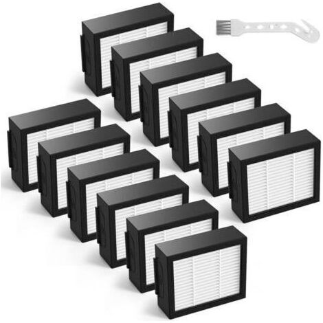 Lot de 12 filtres de rechange pour aspirateur iRobot Roomba i7 i7+ j7 j7+/Plus i3 i3+ i4 i4+ i6 i6+ i8 i8+ E5 E6 E7 (1/4)