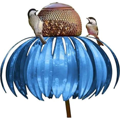 Mangeoire à oiseaux en forme de fleur avec support pour jardin extérieur