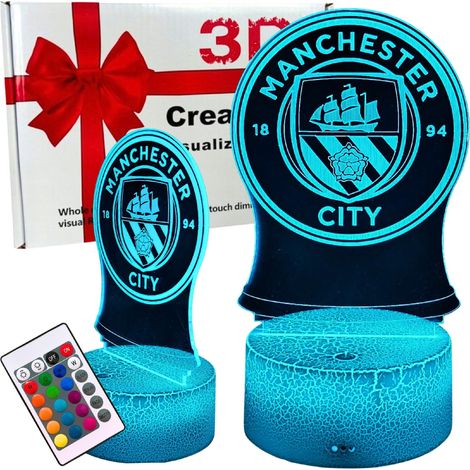 Manchester City Wappen Kinder-Nachtlicht 16 LED 3D + Fernbedienung