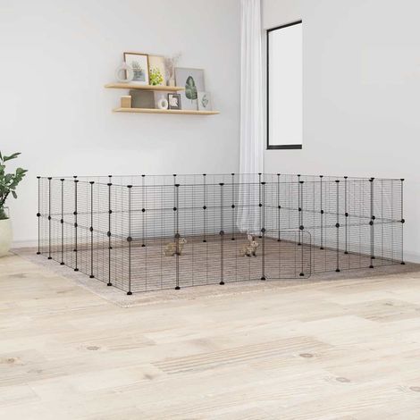 Pet Cage Black Powder-coated steel Spacious Adjustable Armrests vidaXL