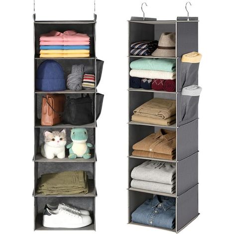 Étagère Suspendue - 6 Niveaux - Pochettes Latérales - Pliable - Pour Porte d'Armoire - Polypropylène - 1 Pièce (1/5)