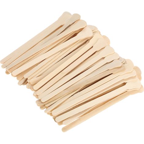 100 pièces Spatules en Bois Jetables pour Masque Facial, Dépilatoire et Crèmes (1/5)