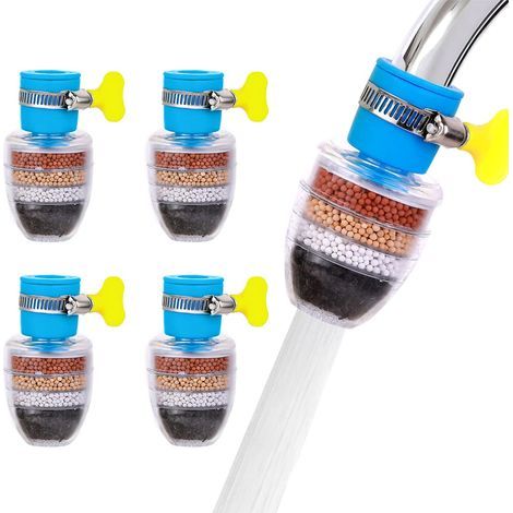 4 pièces Rond à Charbon filtre de robinet Cuisine Filtration Le Charbon Actif filtreRobinet de Maison PurificateurHome Eau Robinet FiltresRobinet Filtre à Eau Purificateur pour CuisineSa (1/5)