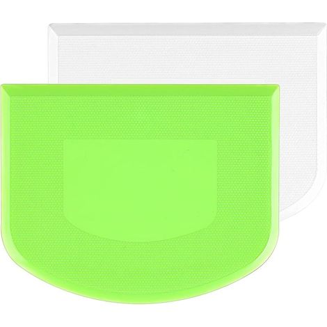 Grattoir à pate , 2 pièces grattoir à bol coupe-pate grattoirs en plastique pour cuisine, patisserie, pain à gateau (vert+blanc)-Fei Yu (1/5)