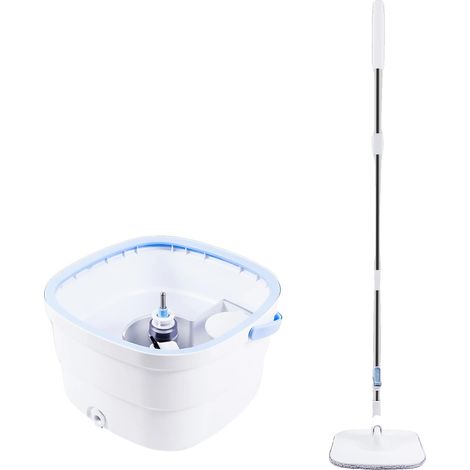 Mocio con strizzatura, sistema autopulente, manico regolabile, blu navy (1/2)