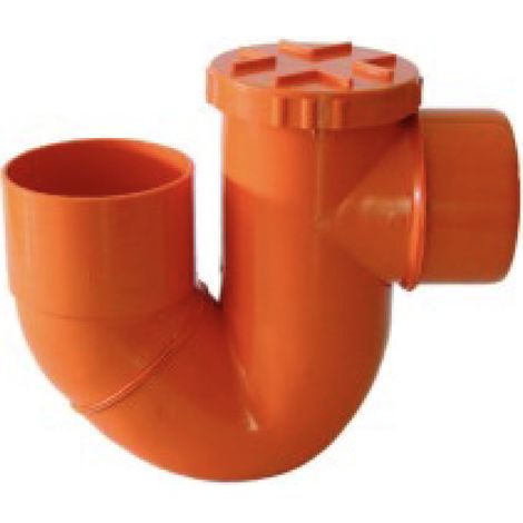 Sifone v-o arancio in pvc ad incollaggio  ø 100
