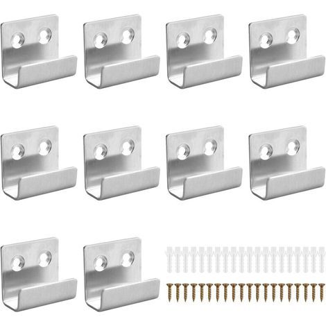 10 Pack Ceramic Tile Display Holder, Heavy Duty Tile Hook, U Shaped Wall Mirror Mount Bracket for Bathroom, Kitchen, Garage (Stainless Steel)