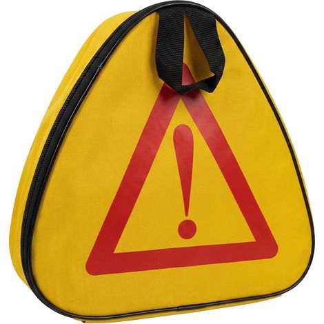 Triangle de Signalisation Voiture et Moto avec Sac de Rangement Casque Fluorescent, Kit de Sécurité Routière à Cordon pour Vélo, Ski et Urgence Extérieure, Équipement Léger et Visible (1/5)