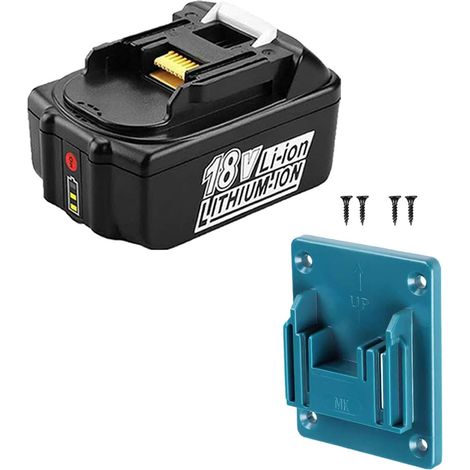 Batterie pour Makita 18V BL1850B BL1860B BL1840 BL1830 BL1815 LXT DMR107 DMR108
avec LED remplacement+ Cadeau : Pendentif d'outil (1/5)