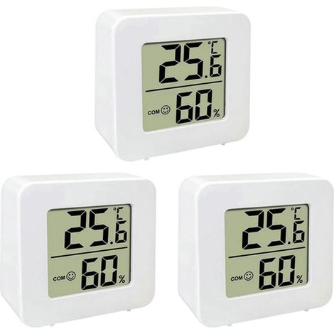 Lot de 3 Thermomètres Intérieurs,Raumthermometer Digital Intérieur,LCD Intelligent de l'Hygromètre,d'une haute Précision Capteur Hygromètre Température Moniteur d'Intérieur (1/5)