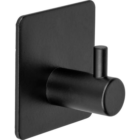 Crochet mural noir, kit de 3, crochets, acier inoxydable verni, crochet pour essuie-mains pour salle de bain (1/5)