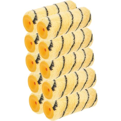 Lot de 10 Manchons de Peinture Larges 18 cm, Recharges, Poils Polyester 13 mm Ø48 mm, pour Glisse Fluide, pour Murs et Plafonds – Finition Lisse (1/5)