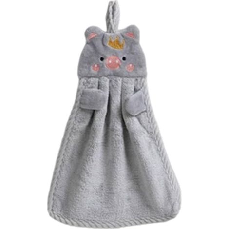 Ultra Soft Coral Cotton Suspended Hand Towel (Grey) (1/5)