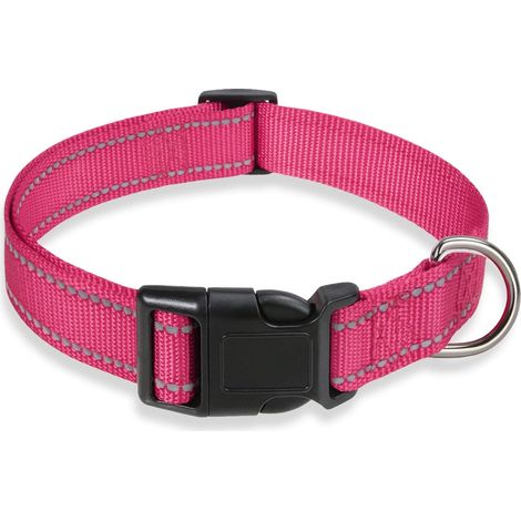 Collier de sécurité pour chien avec velcro réglable nylon réfléchissant pour petit et moyen chien un virgule cinq sur quarante centimètres (1/5)