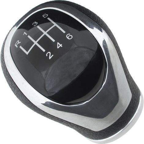 Pomo de cambio de marchas Nissan Qashqai II 13-20 NEGRO + CROMADO 6 VELOCIDADES (1/5)