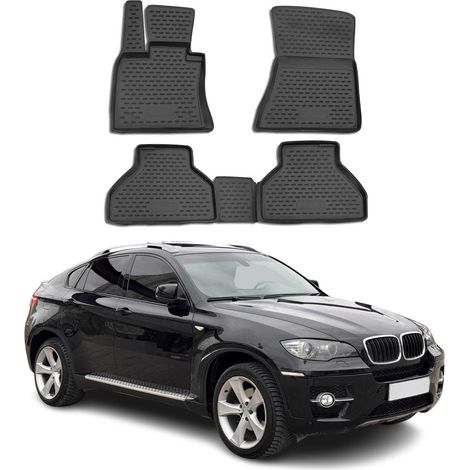 OMAC 3D Tapis de Sol Compatible avec BMW X6 E71 E72 2007-2014 Caoutchouc TPE Noir (1/5)