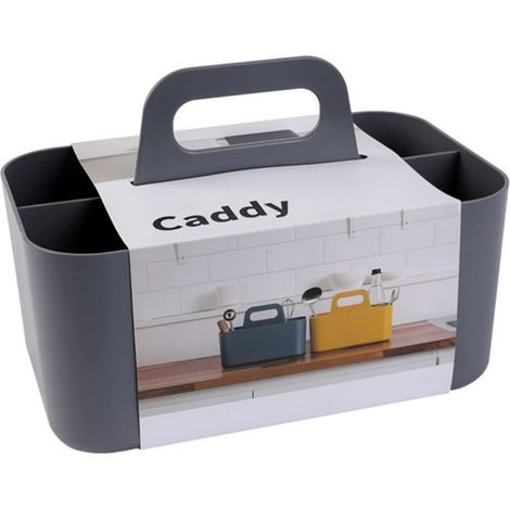 Organizador apilable para oficina, manualidades o material escolar (rectangular, gris).