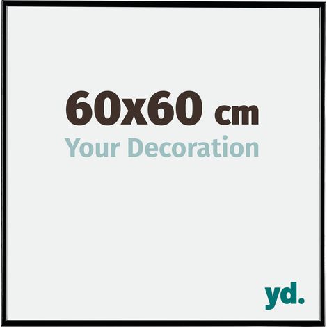 Your Decoration - 60x60 cm - Cadre Photo en Plastique Avec Verre acrylique - Anti-Reflet - Excellente Qualité - Noir Très Brillant - Cadre Decoration Murale - Evry.