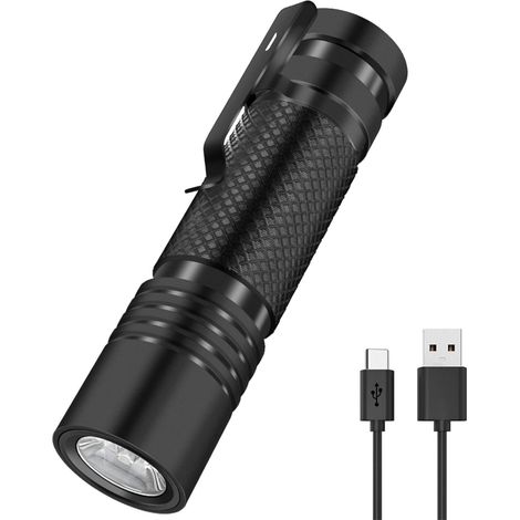 Lampe Torche Ultra Puissante, Mini Led Lampe de Poche TYPE-C Rechargeable 800 Lumens (1/5)