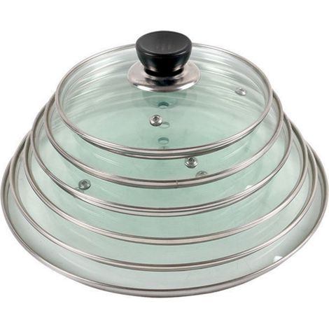 Couvercle en verre transparent 11 pouces, résistant à la chaleur, compatible avec casseroles, compatible four, pour cuisine et dortoir, forme bombée (1/5)