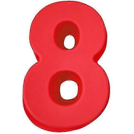Antihaft-Kuchenform, flexible Silikon-Schnelllöse-Zahlen, Fondantform, Backzubehör - Gut-8-Red (1/5)