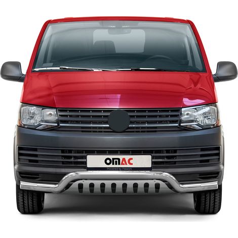 Pare-Buffle Avant Pour VW T6 T6.1 Transporter tout 2015-2024 en Acier Argent (1/5)