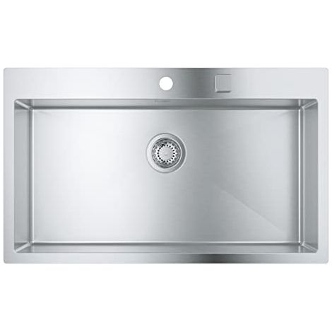 GROHE K800 1 vasca Lavello da cucina - sopratop o filotop foro incasso: 831 x 495 mm include: piletta automatica, sifone, set di installazione Acciaio inox 31584SD1 (1/4)