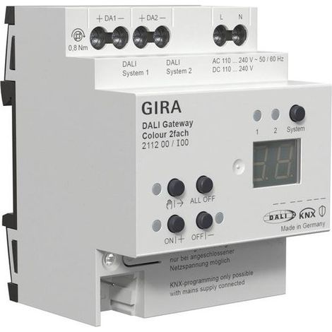 Gira DALI Gateway Colour 2f REG KNX Secure [211200], 2112 00