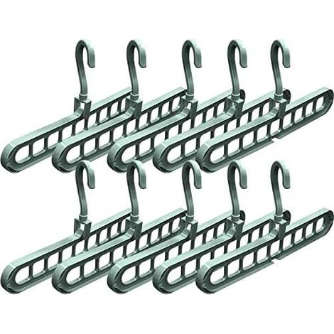 Cintre Multifonctionnel - Cintre à Couches pour Vêtements - 9 Emplacements - Polypropylène Renforcé - Pour Chemises Pantalons Manteaux Robes - 1 Pièce (1/5)