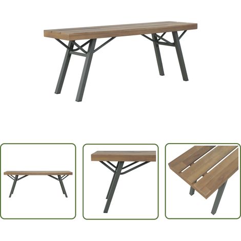 Banc de jardin meuble de patio d'extérieur terrasse 120 x 31 x 45 cm bois d'acacia solide (1/5)