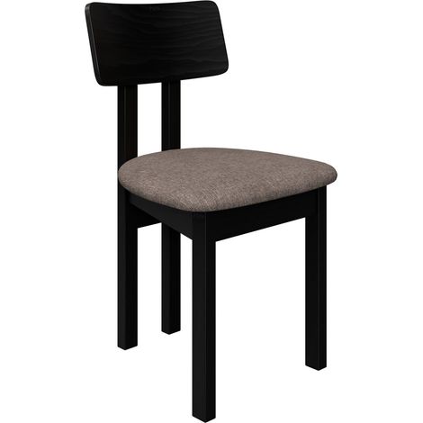 Chaise Victorville 382, Noir, 85x47x48cm, Tissu, En bois, Bois (1/5)