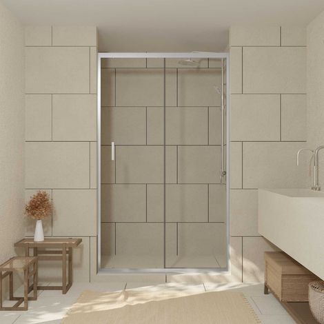 Porta Doccia Scorrevole 120x200 cm - Vetro Trasparente - Profilo Cromo - CHROMED CRUSH