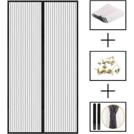 Magnetic Screen Door, Self-Adhesive Ultra-Fine Mesh Curtain, Automatic Closure, Easy Tool-Free Installation, Anti-Mosquito Curtain, No Drilling, 90x210cm (1/5)