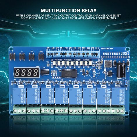 Module d'interface de relais temporisé multifonctionnel 8 canaux 8-36 V avec optocoupleur et LED (1/5)