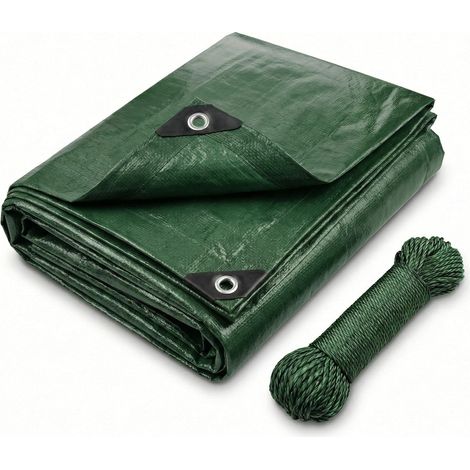 1 Bâche 2x3m Toile 120g/m² Œillets Inox Corde 12m Jardin Camping Bois (1/5)